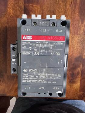 A185-30-11 Abb Ac Contactor 3-pole 250a 600v Coil 110-120v Used See Desc