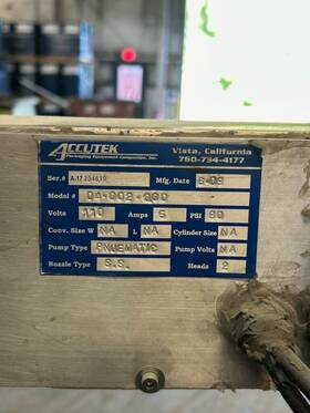 04-002 Accutek Reverse Flow Filling Machine