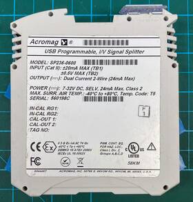 Sp236-0600 Acromag Usb Programmable I/v Signal Splitter Dual 2-wire Sp200