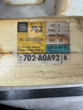 702-aoa92 Allen-bradley Series K Contactor Size