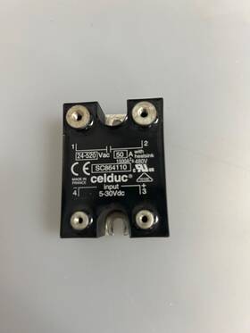 Sc864110 Celduc Solid State Relay With Heatsink 5-30vdc 50 A Used
