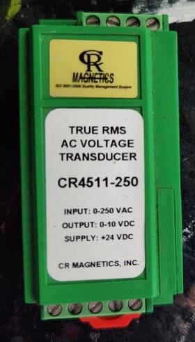 Cr4511-250 Cr Magnetics True Rms Ac Voltage Transducer 0-250vac In 0-10vdc Out
