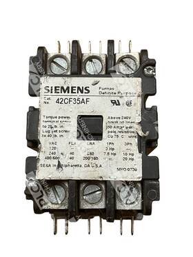42cf35af Furnas Electric Co Siemens 50a Definite Purpose Contactor