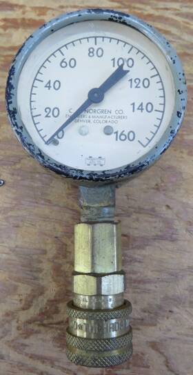 301-160 Norgren Vintage Pressure Gauge 0-160 Psi 2-1/2 Inch Face