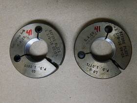 8-16un-2a Ponam 1/8-16un-2a Ga Company 1 Thread Ring Gage Set Go 1.0805 Nogo 1.0771 Lot # 41