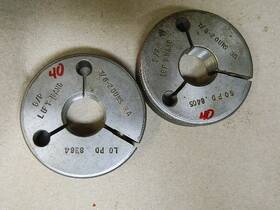 8-20uns-3a Ponam 7/8-20uns-3a Left Handed Thread Ring Gage Set Go .8405 Nogo .8384 Lot # 40