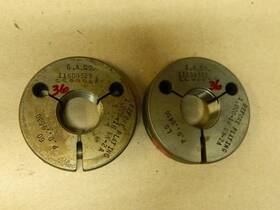 Un-2a Ponam Ga Company 1 Inch -16 Thread Ring Gage Set Go .9530 Nogo .9496 Lot # 36