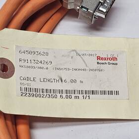 Ins0753-ink0448-ins0760 Rexroth Bosch Rkg0033/000.0 Servo Motor Cable Harness 6.0 Meters Used Good Shape