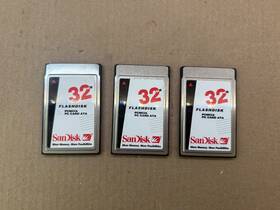 Sdp3b Sandisk Lot Of 3 Memory Card Flashdisk Pcmcia Pc Ata 32mb