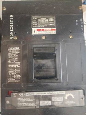 Jfp63b076 Siemens Fire Pump Controller 600a Circuit Breaker With Trip Unit P/n