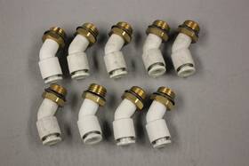 Kq2k06-u02 Smc Lot Of 9 Fitting 45 Elbow 6mm Tube 1/4 Union