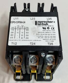 C3p50a-24 Sprecher Schuh 108856300029 Cdp2- Coil 24vac 50/60hz Contactor