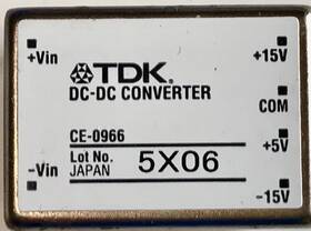 Ce-0966 Tdk Dc-dc Converter 5x06 24vdc Input Output 15v Com 5v -15v