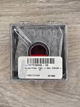 Fb650-10 Thorlabs 1 Bandpass Filter Cwl 650 2 Nm Fwhm 10