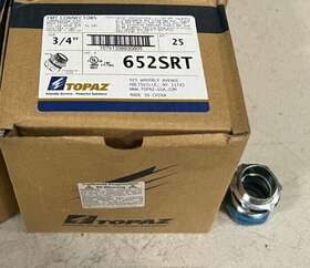 652srt Topaz 1 Box Of 25 - 3/4 Inch Steel Raintight Compression Type Connector