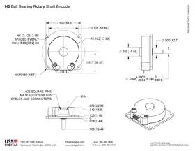 H3-1000 Us Digital Optical Encoder Shaft