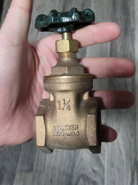 125-wsp Watts 125wsp Gate Valve 1-1/2 Inch 1.5 Brass 200wog Solder Ends Looks Unused