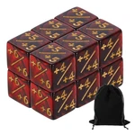 12PCS Magic Dice Counters Acrylic D6 Life Token Set Red & Black. Fixed Price $17.13.
