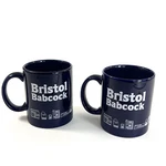 Bristol Babcock Pair Two Blue Coffee Cup Mugs Acquired By Emerson Electric 2006. Fixed Price $29.95.