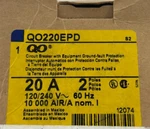 Square QO220EPD Circuit Breaker W/equipment Ground Fault Protection Inter. Fixed Price $250.00.