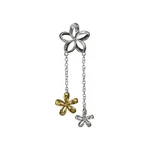 Plumeria Bloom Trio Pendant 925 Silver Gold Tone Dangle Charm Free Shipping. Fixed Price $28.80.