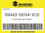 Suzuki Genuine Spring 09443-13034-XC0. Fixed Price $5.03.