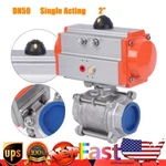 2" Pneumatic Air Actuated Single-acting Actuator Ball Valve DN50 Stainless Steel. Fixed Price $135.23.