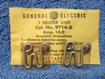 X2 General Electric 9714-G / 9714G Overload Thermal Heater Unit Amp. Fixed Price $80.96.