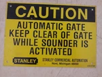 Stanley Commercial Automation Sign Metal Cor Yellow Door Gate Caution Wall. Fixed Price $44.99.