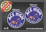 Ace High Gasoline Round Stickers Usa Retro Hot Rod Aviation Fuel Petrol. Fixed Price $5.52.