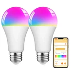 Pack A19 Led Smart Light Bulbs Rgb 9W 900LM Bluetooth Dimmable Timing E26 Base. Fixed Price $9.95.